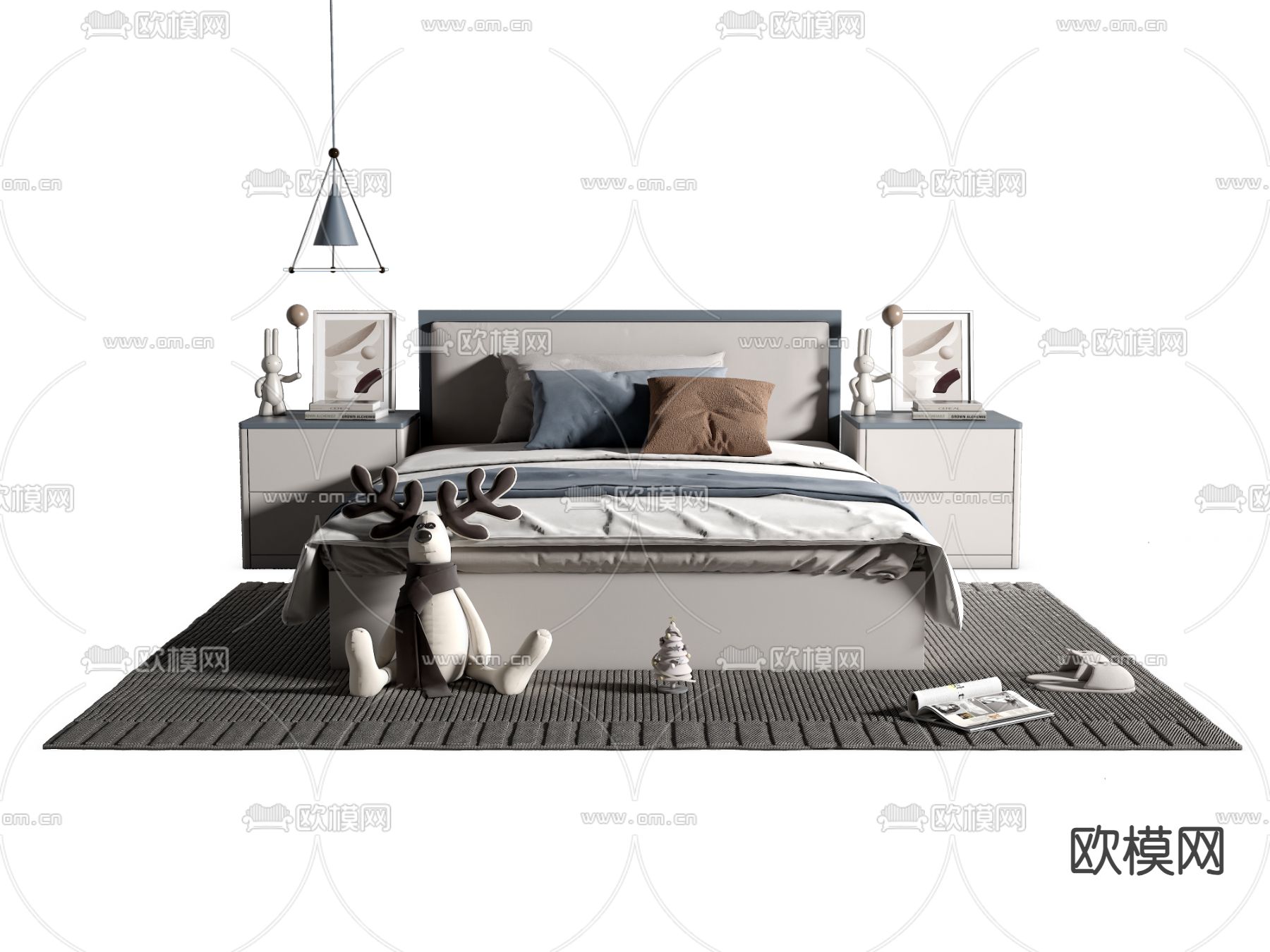 儿童床 男孩床 小孩床3d模型下载（渲染图1）