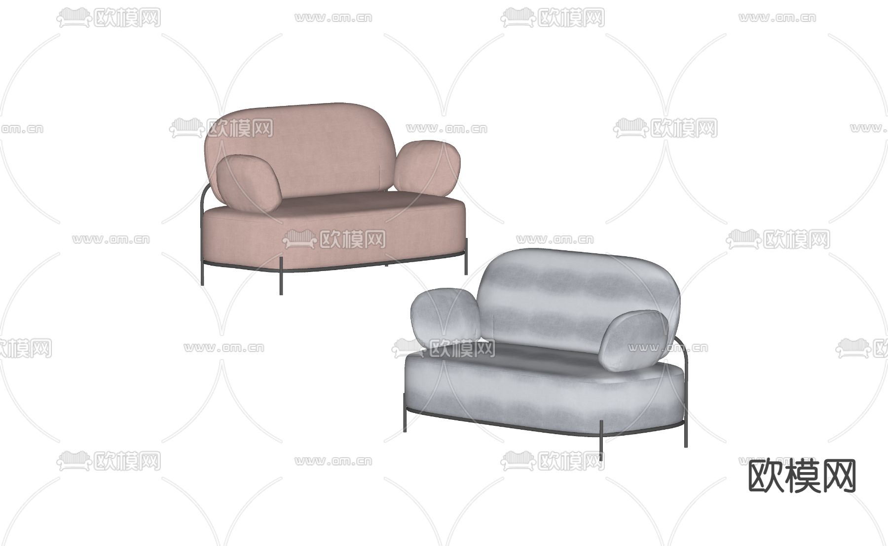 北欧儿童沙发su模型下载（渲染图2）