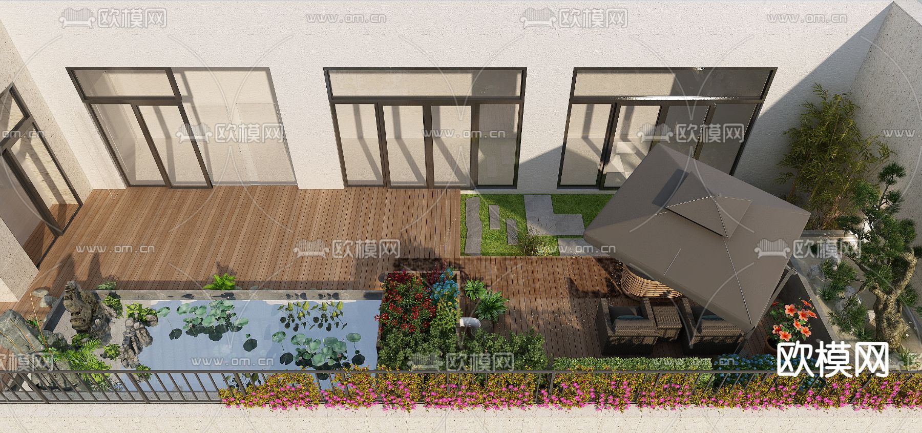 庭院景观 花园3d模型下载（渲染图3）