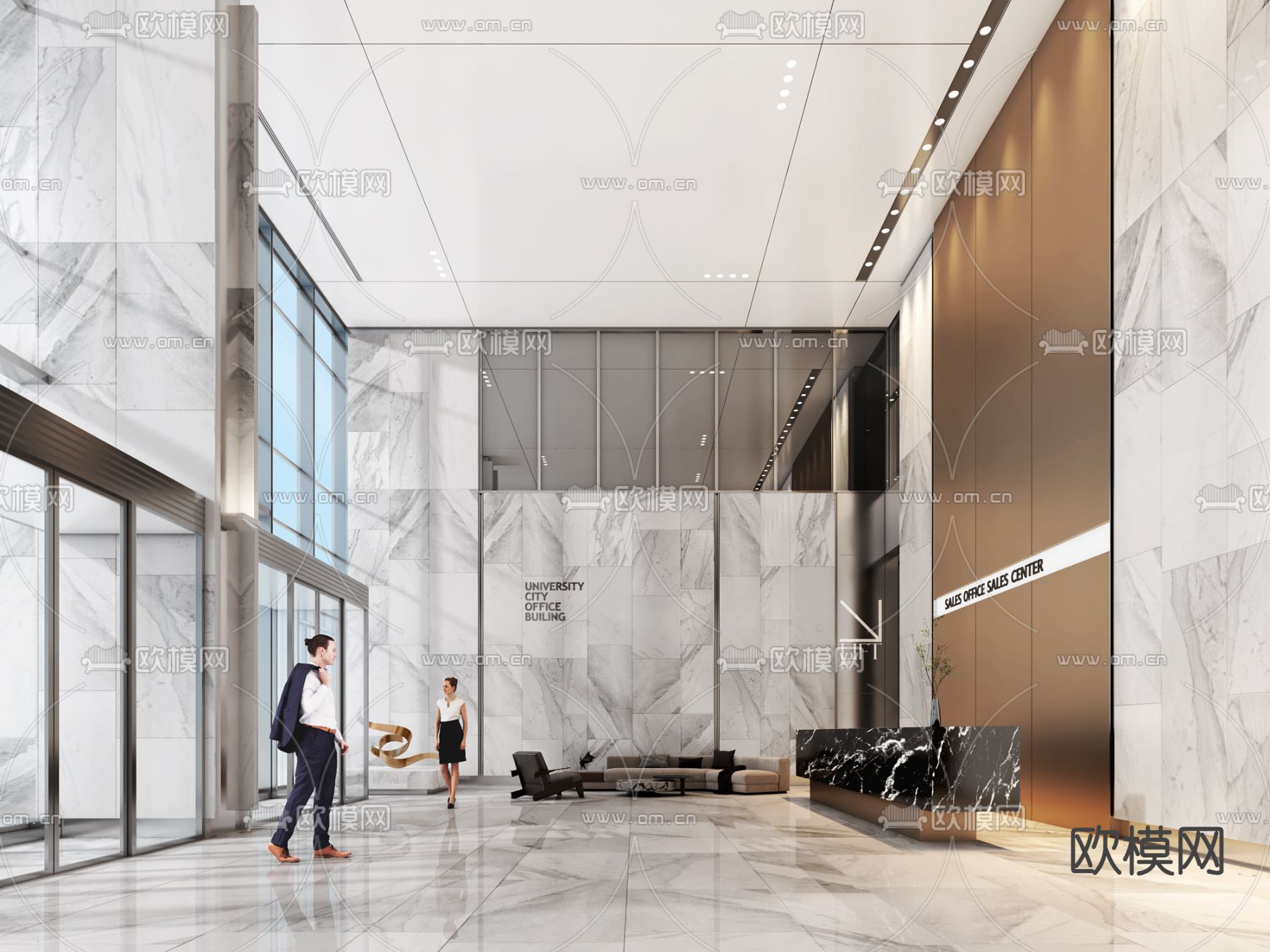 公司商务大堂3d模型下载
