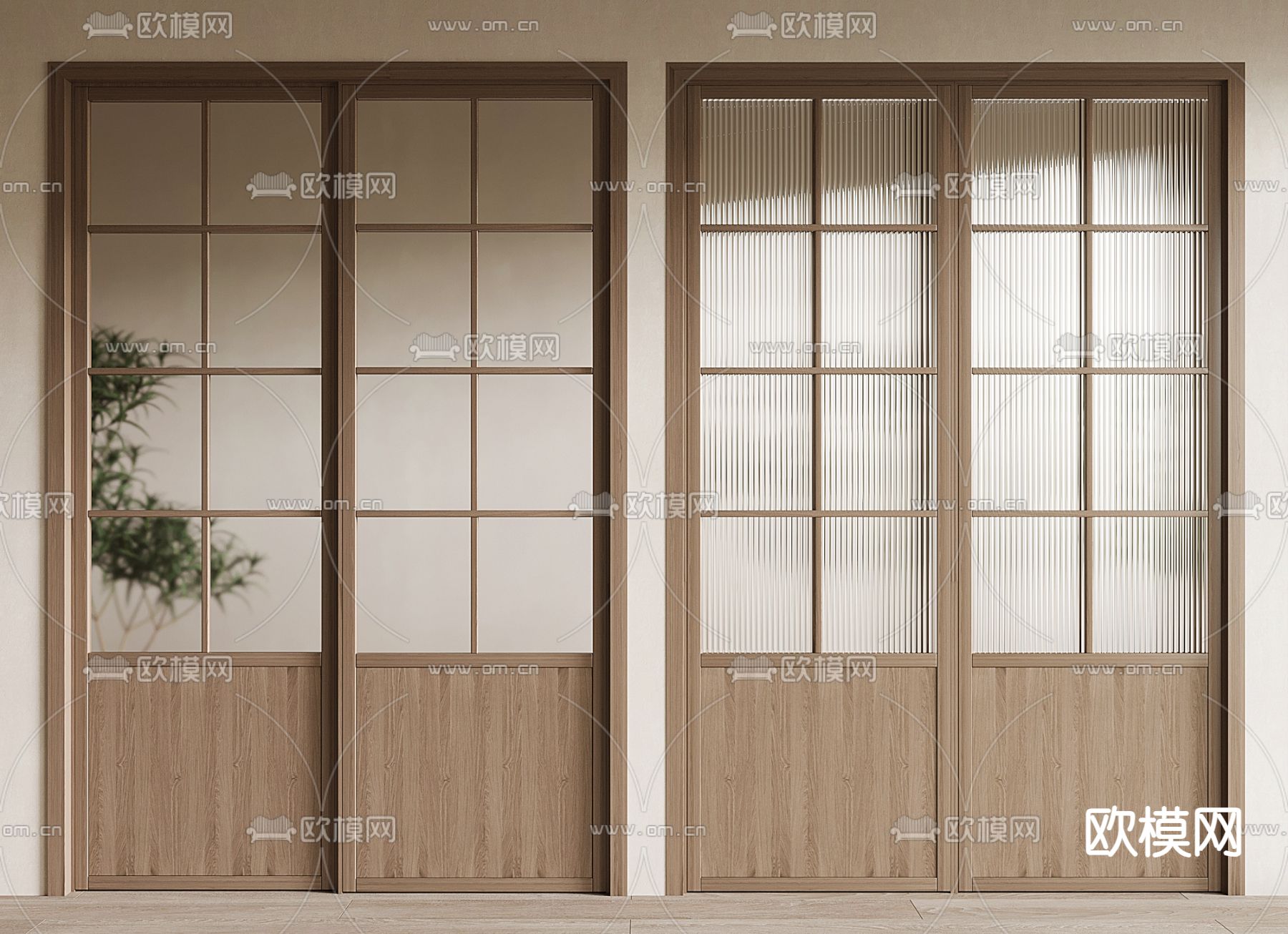 推拉门su模型下载（渲染图1）