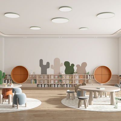  读书室 图书室su模型 