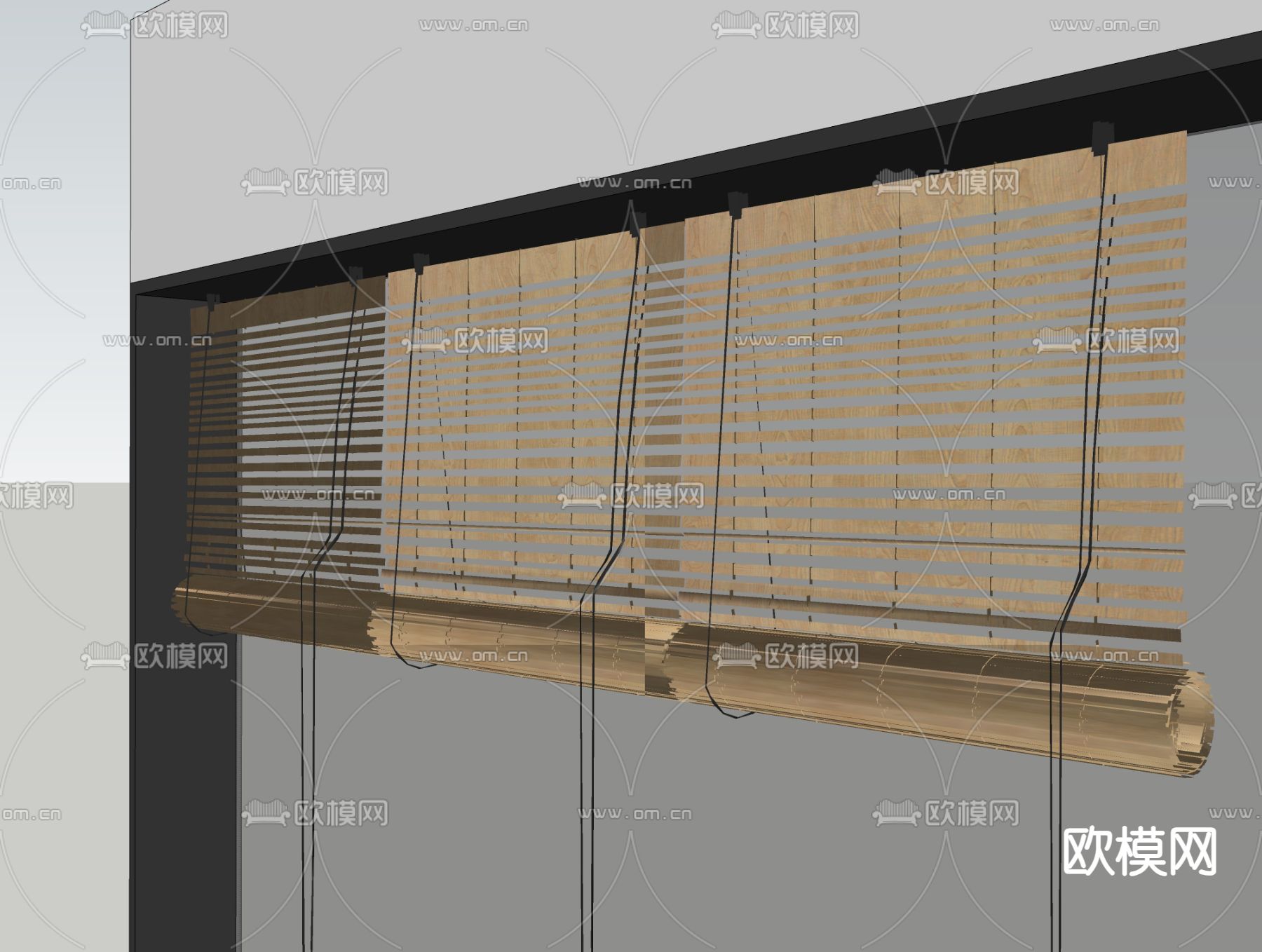 可升降百叶帘su模型