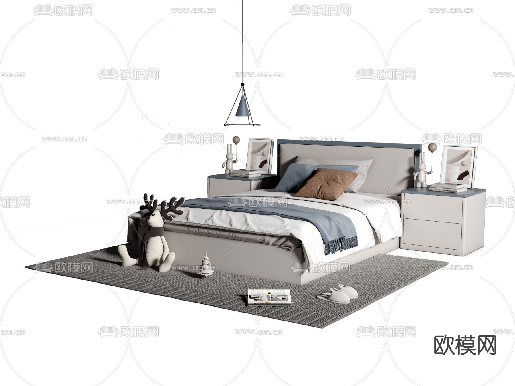 儿童床 男孩床 小孩床3d模型下载（渲染图2）