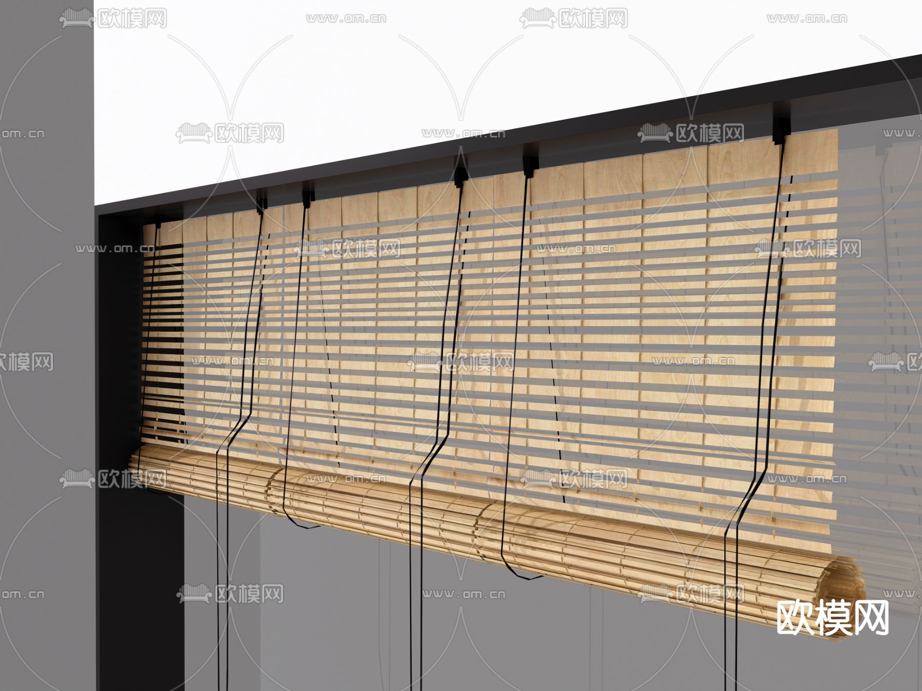 可升降百叶帘su模型