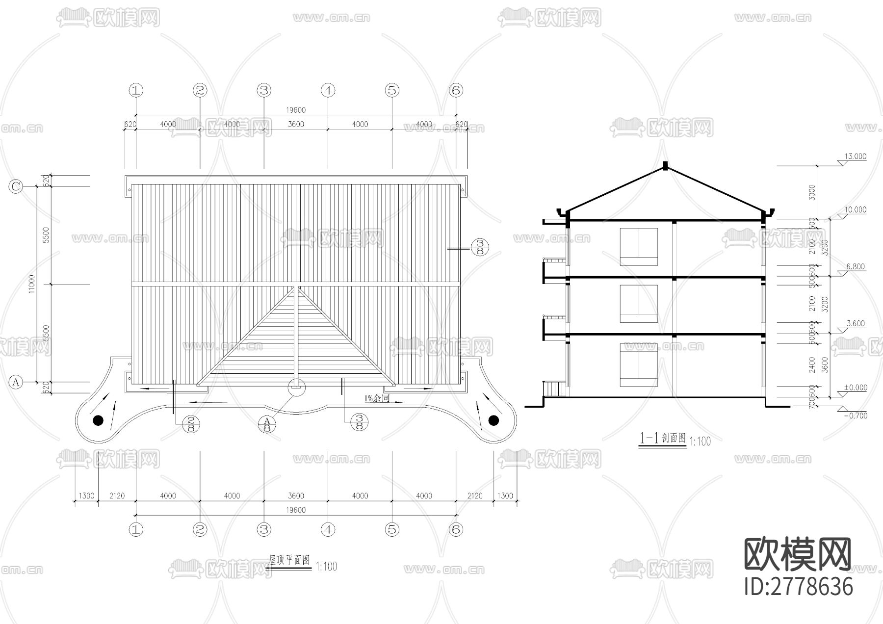 幼儿园建施cad施工图下载（渲染图4）