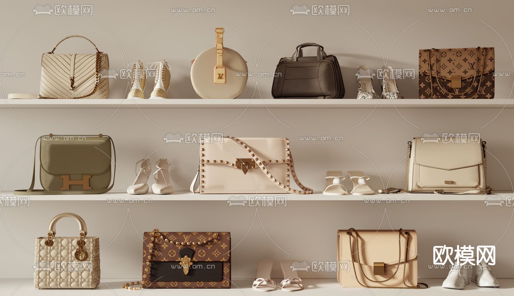 手提包 高跟鞋su模型下载（渲染图1）