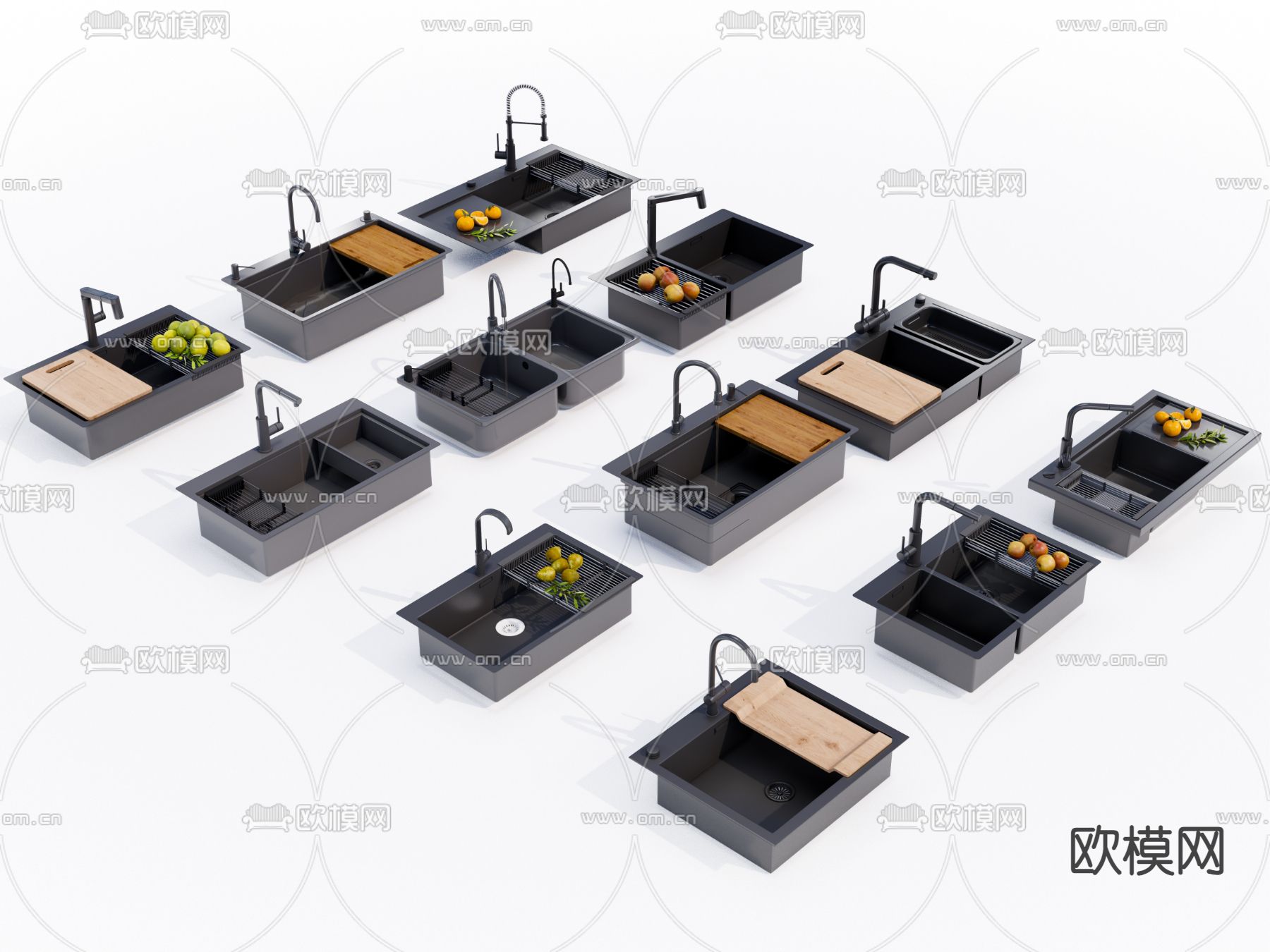 水槽 洗菜盆su模型下载（渲染图1）