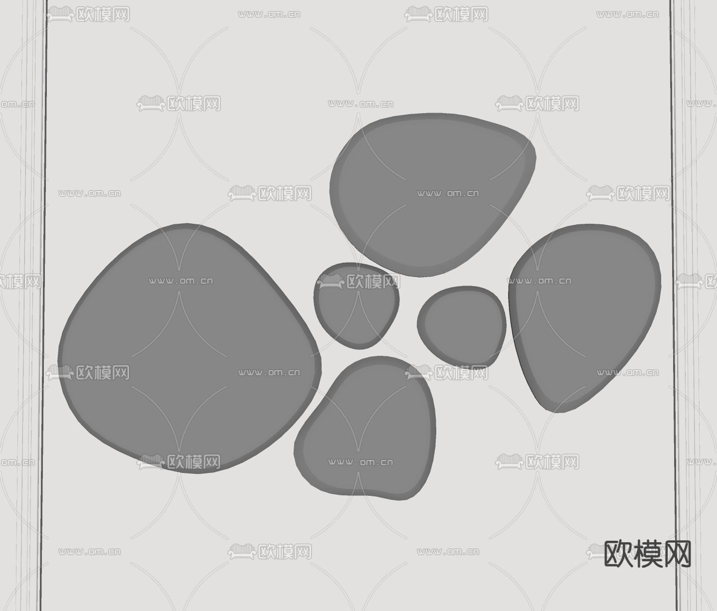 装饰镜 镜子 异形镜子su模型下载（渲染图2）