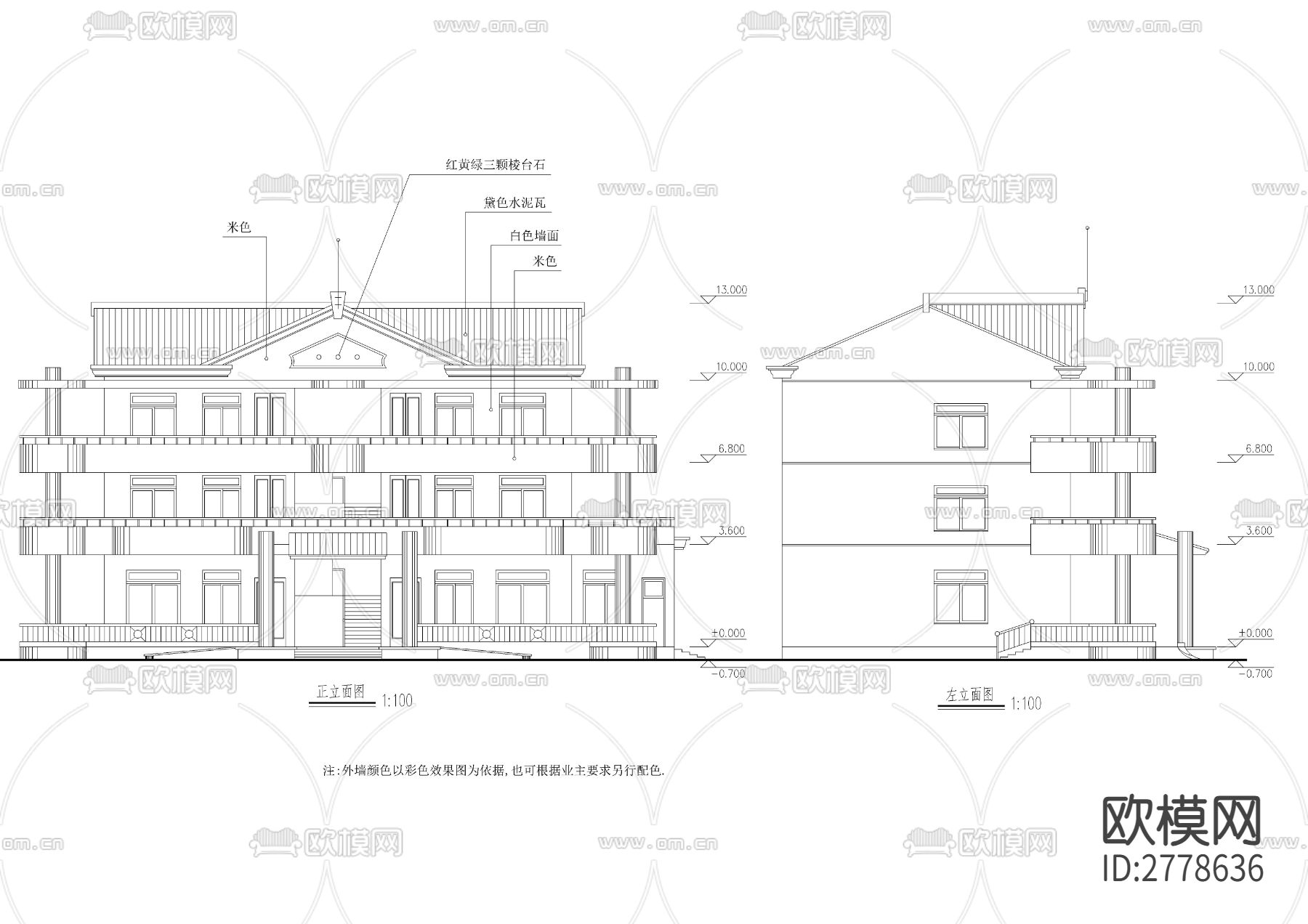 幼儿园建施cad施工图下载（渲染图5）