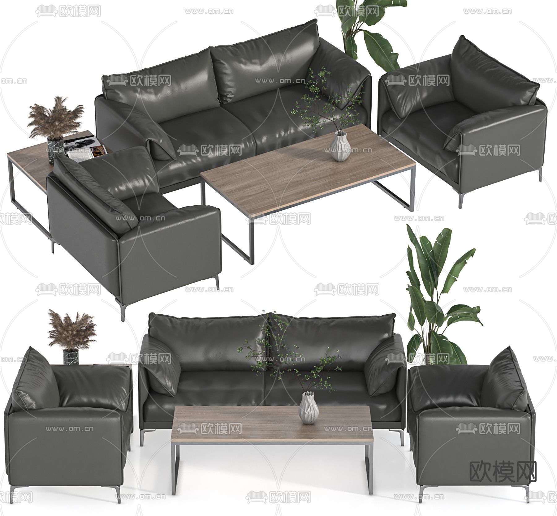 办公沙发 接待沙发3d模型下载