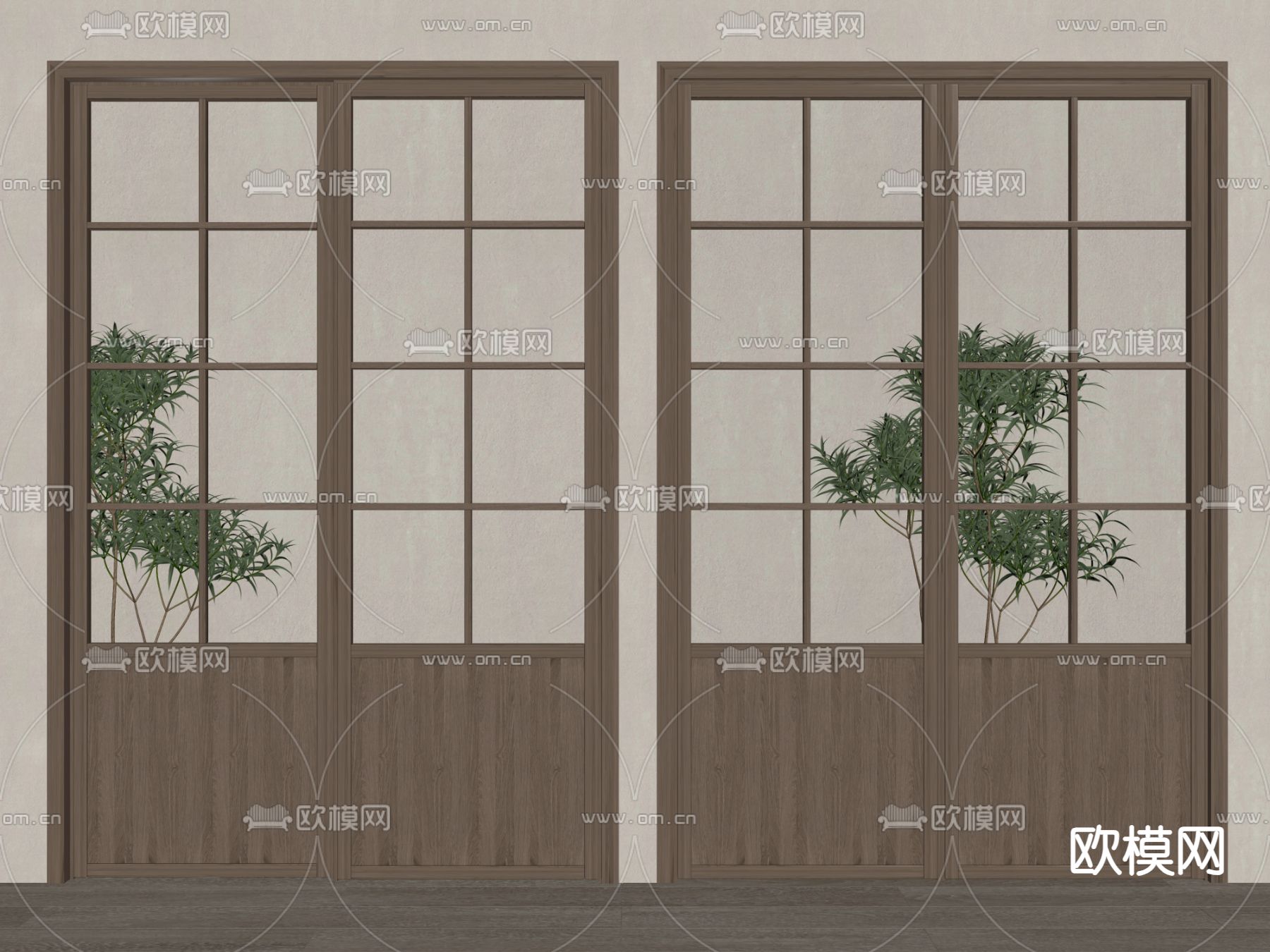 推拉门su模型下载（渲染图2）