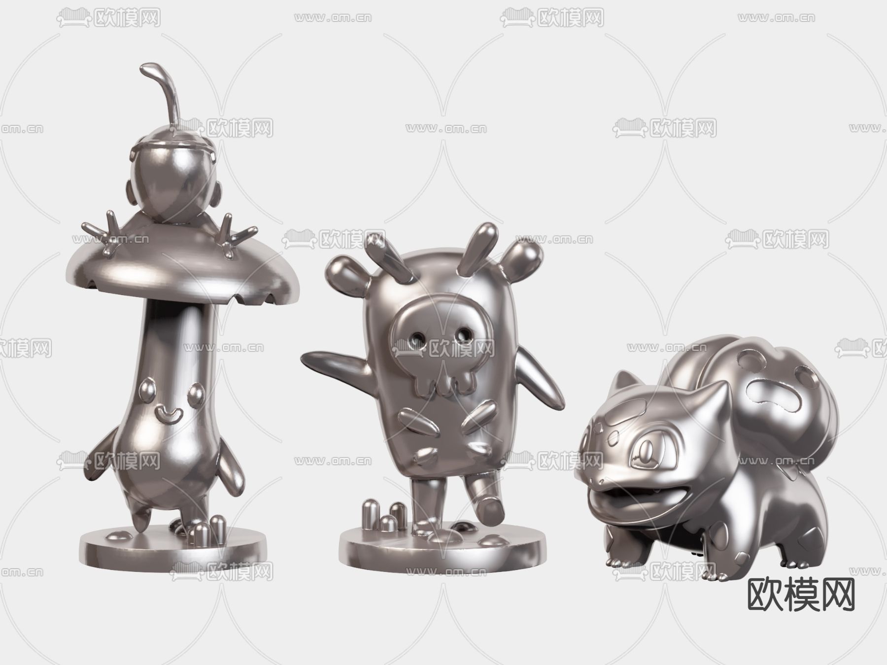 潮玩 卡通雕塑su模型下载（渲染图1）