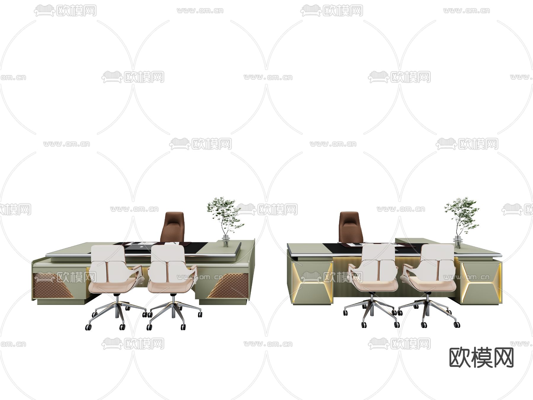 班台桌 大班台 老板桌3d模型下载