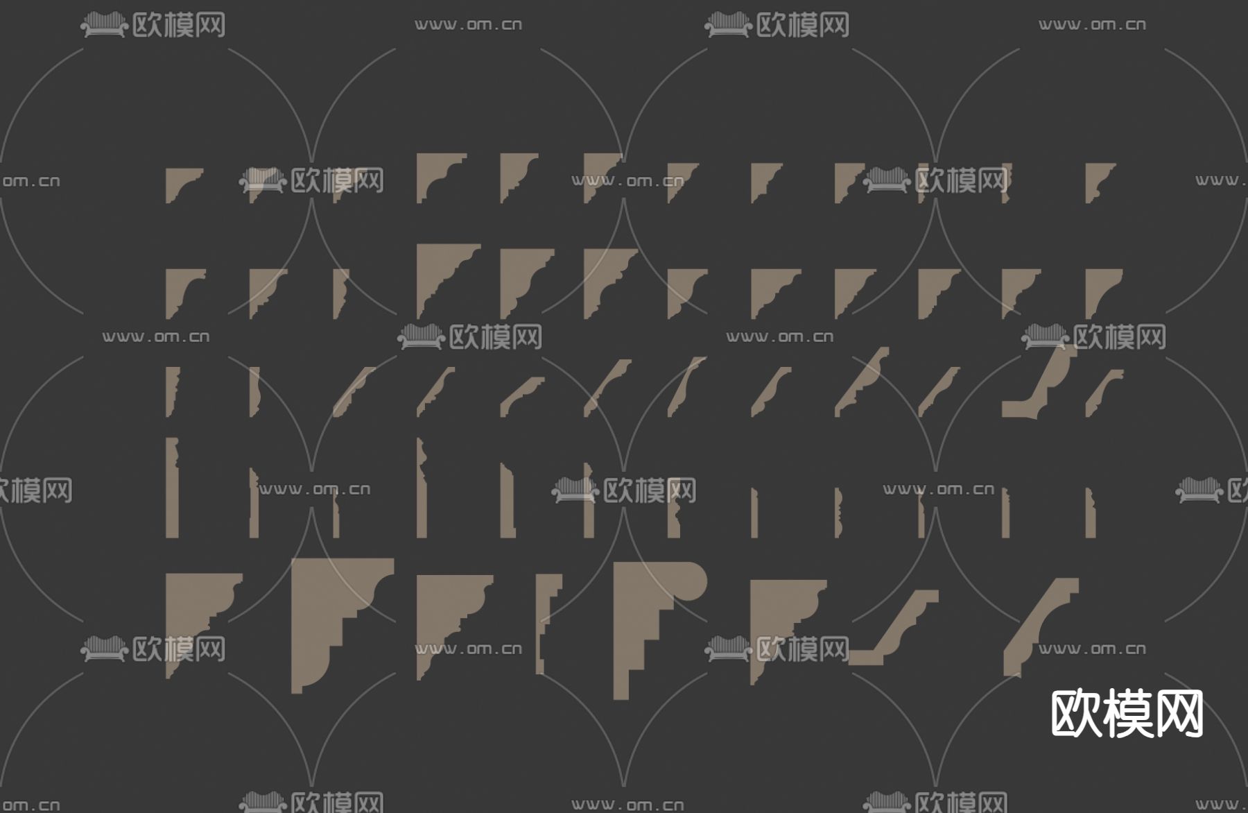 石膏线 顶角线 踢脚线su模型下载（渲染图2）