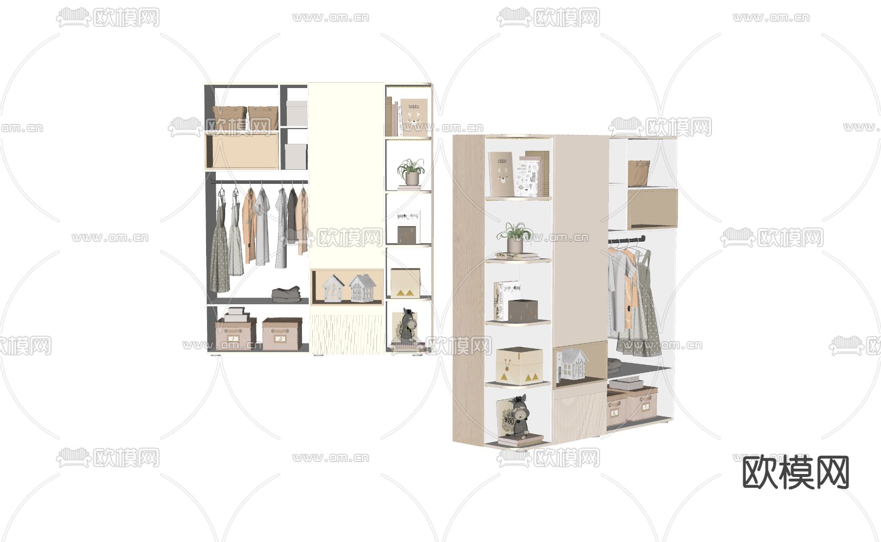 现代衣柜su模型下载（渲染图2）