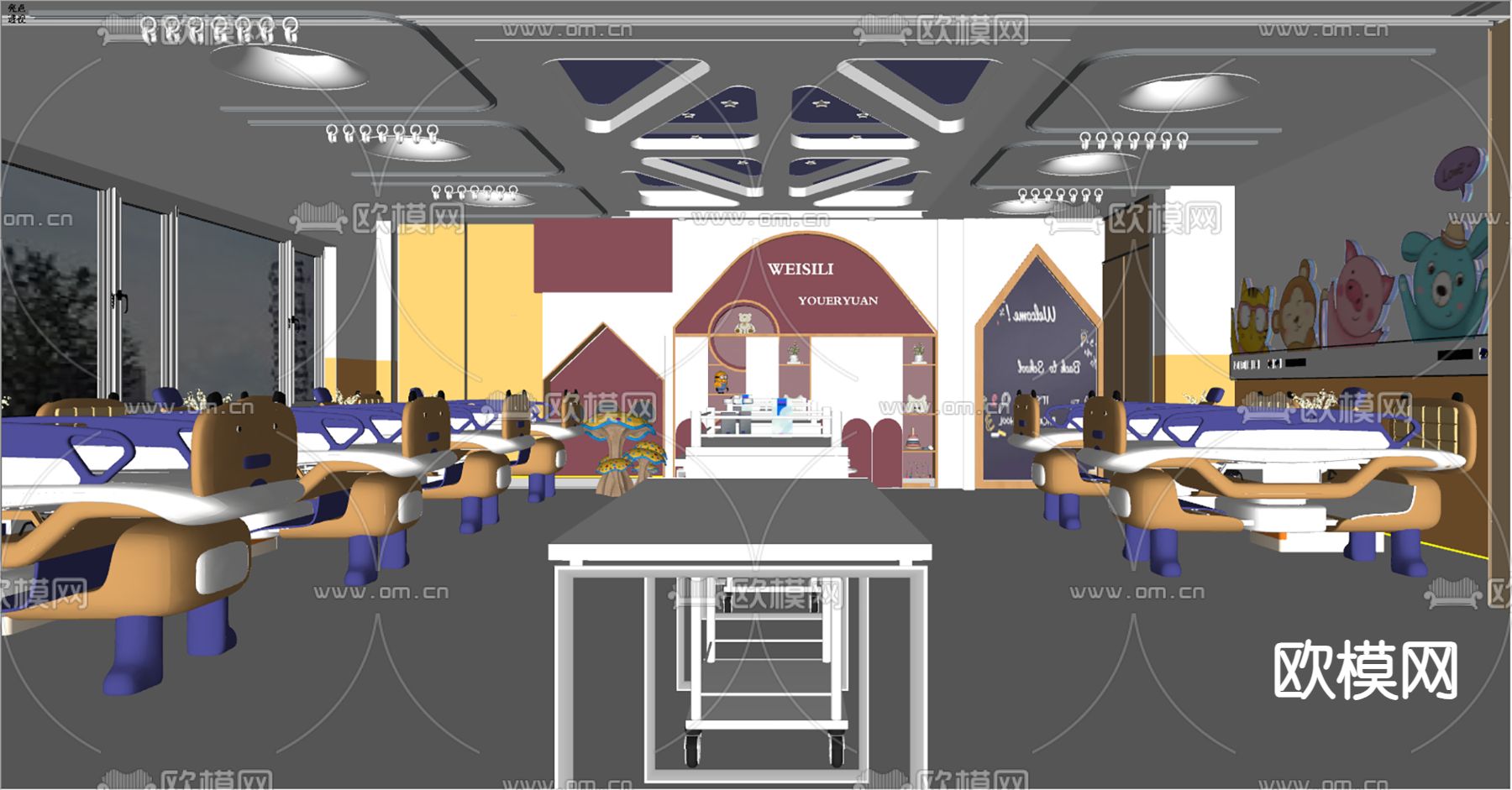 现代儿童医院su模型下载（渲染图3）