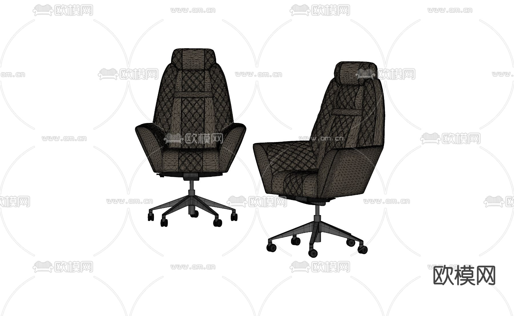 现代办公椅su模型下载（渲染图2）
