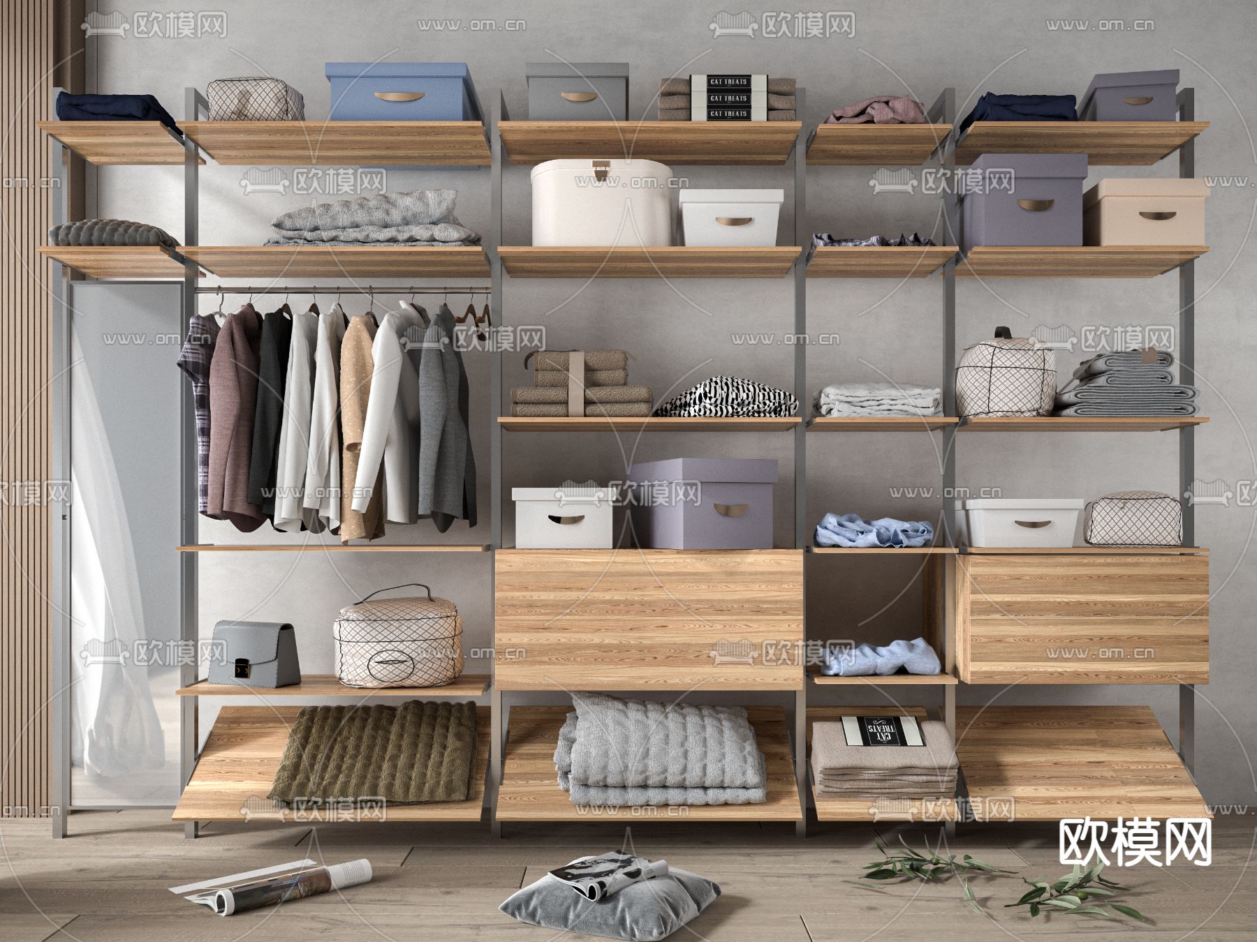 无门衣柜3d模型下载