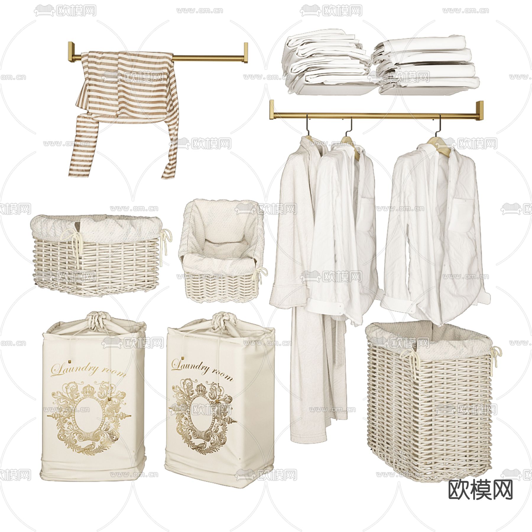 欧式衣柜3d模型下载（渲染图3）