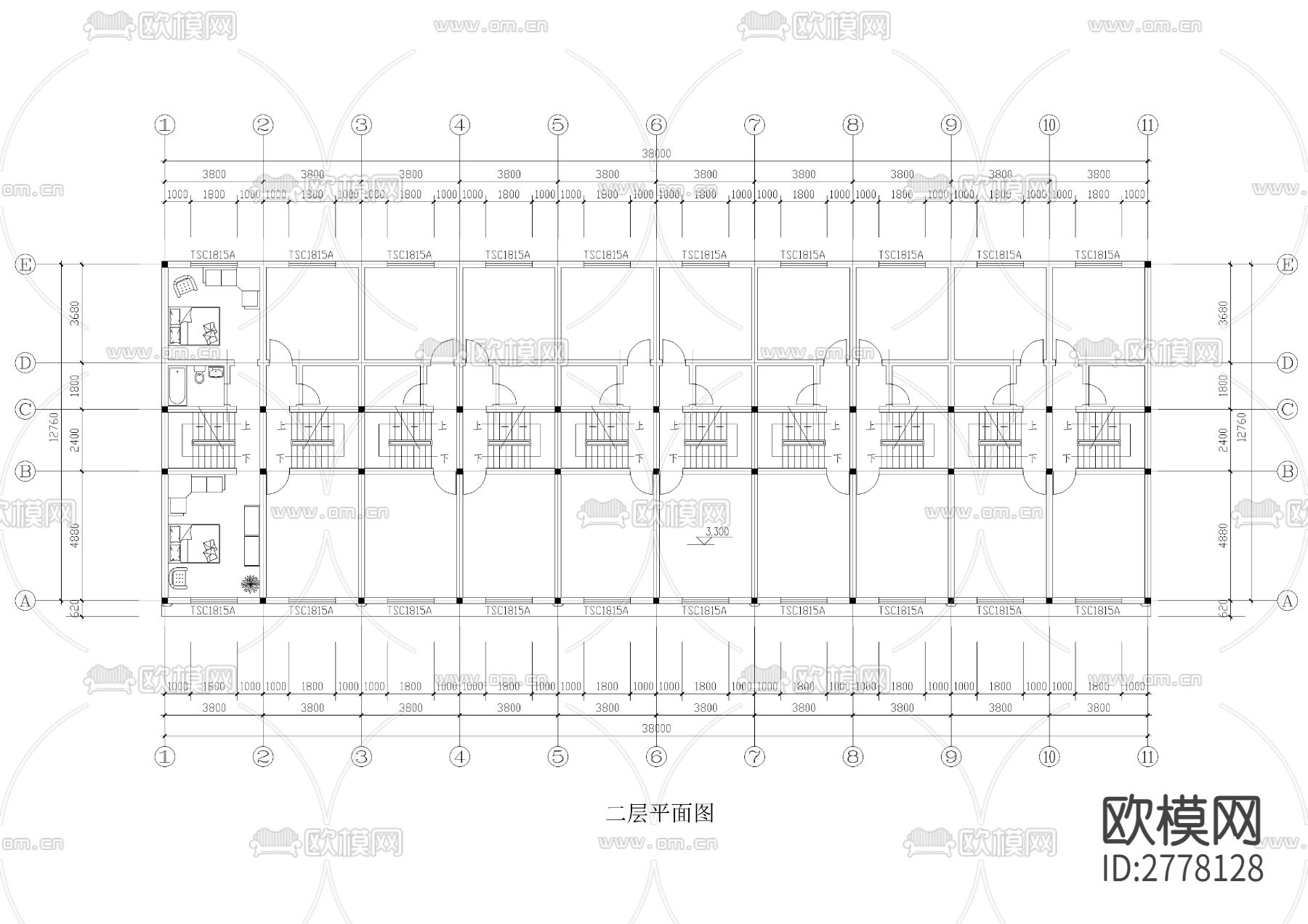 徽派安置小区住宅和街面房方案cad施工图下载（渲染图3）