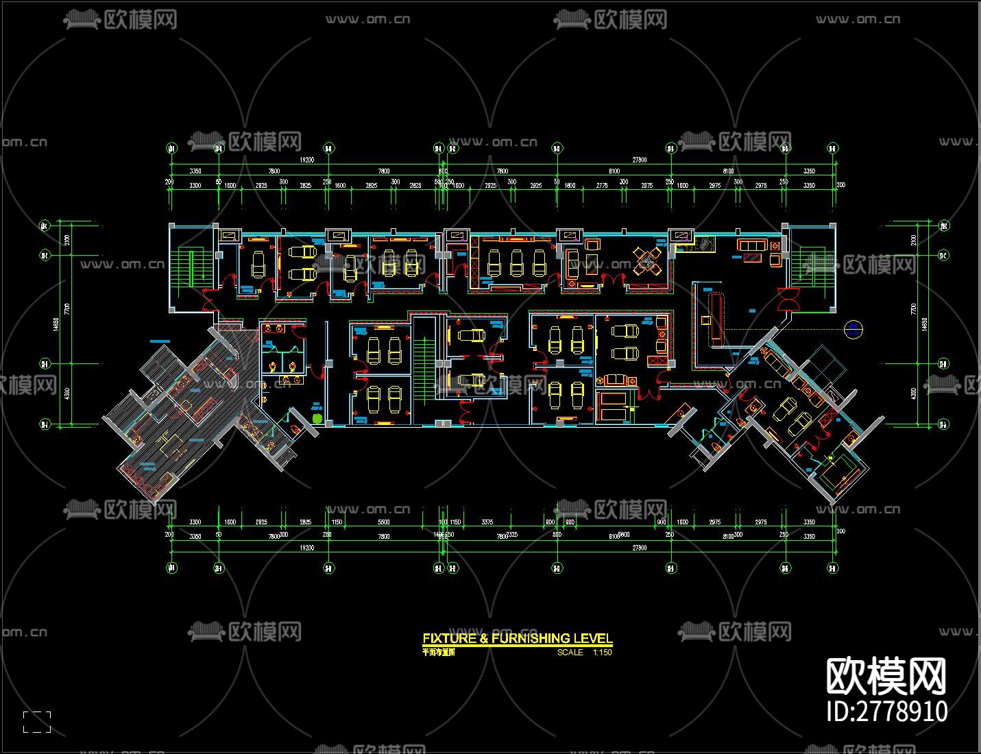 新中式足浴城 桑拿spa会所cad施工图下载（渲染图1）