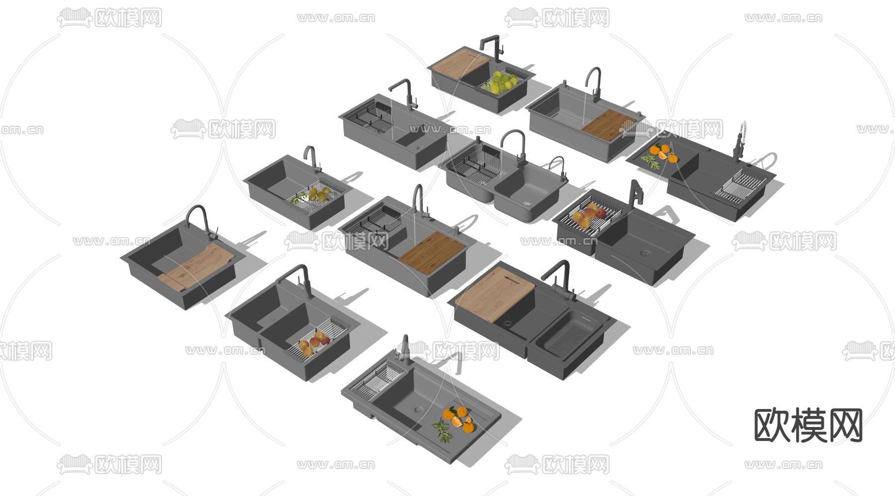 水槽 洗菜盆su模型下载（渲染图4）
