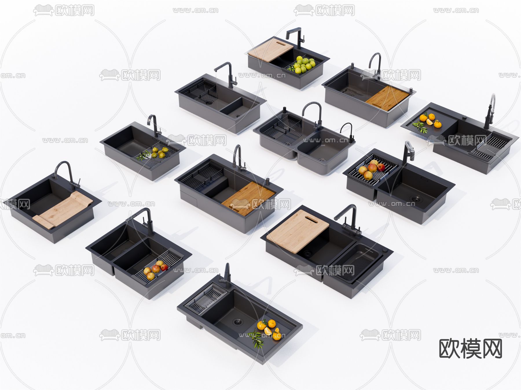 水槽 洗菜盆su模型下载（渲染图2）