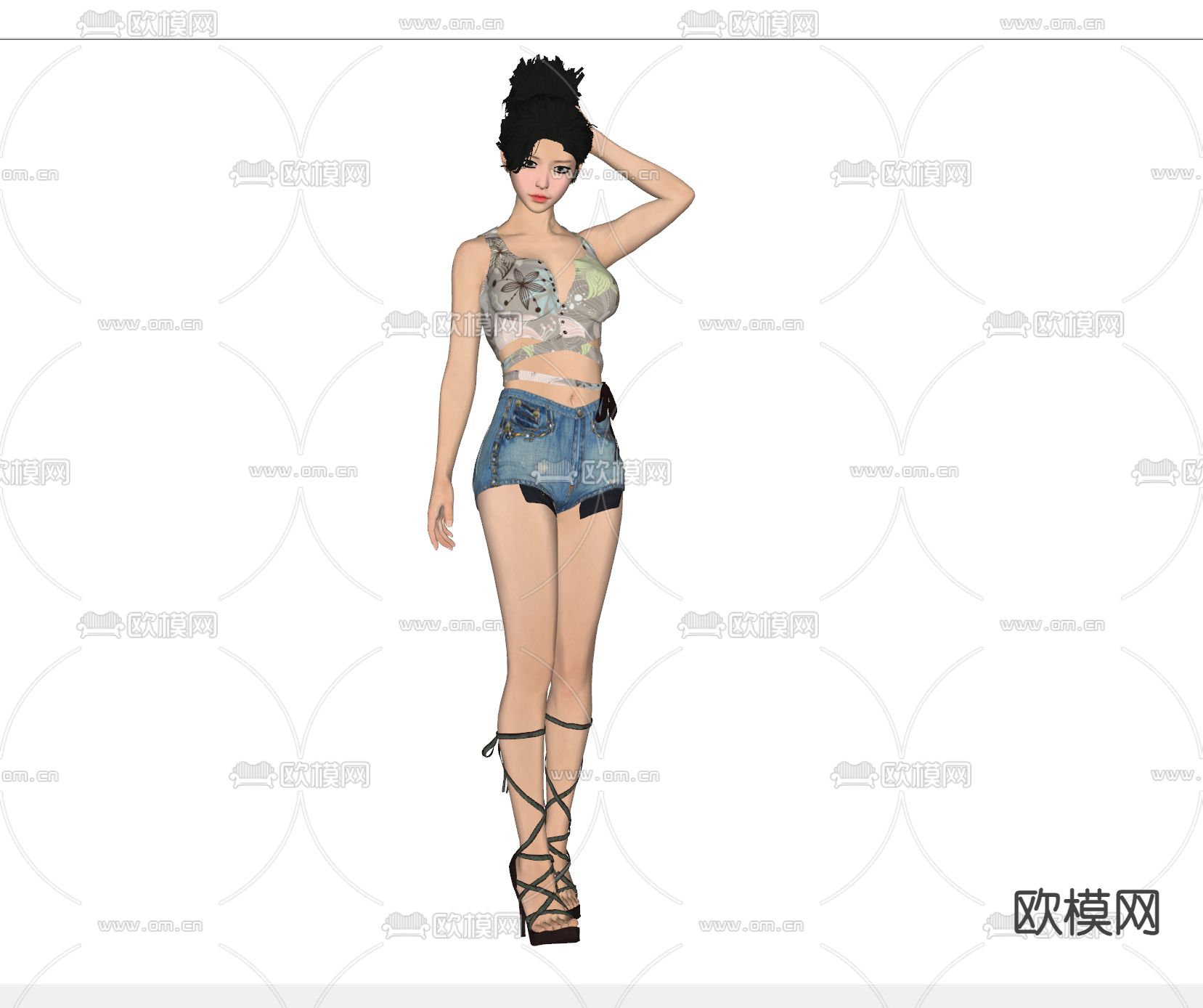 美女 人物su模型下载（渲染图2）