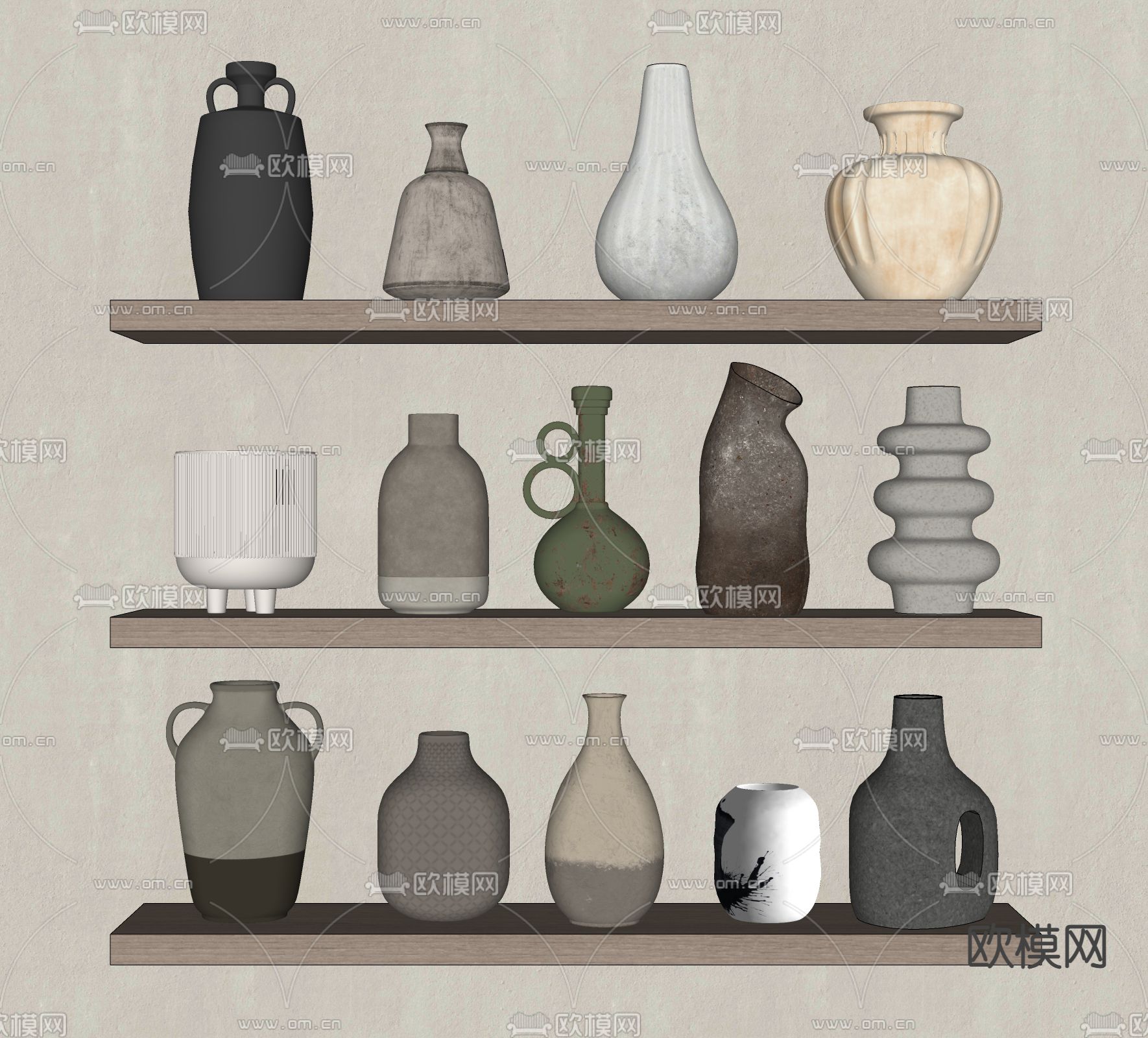 侘寂陶罐器皿su模型下载（渲染图2）