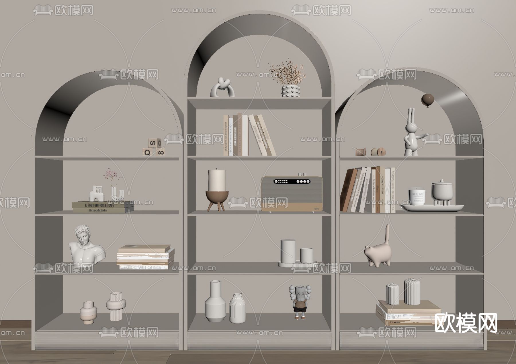 现代储物柜su模型下载（渲染图2）