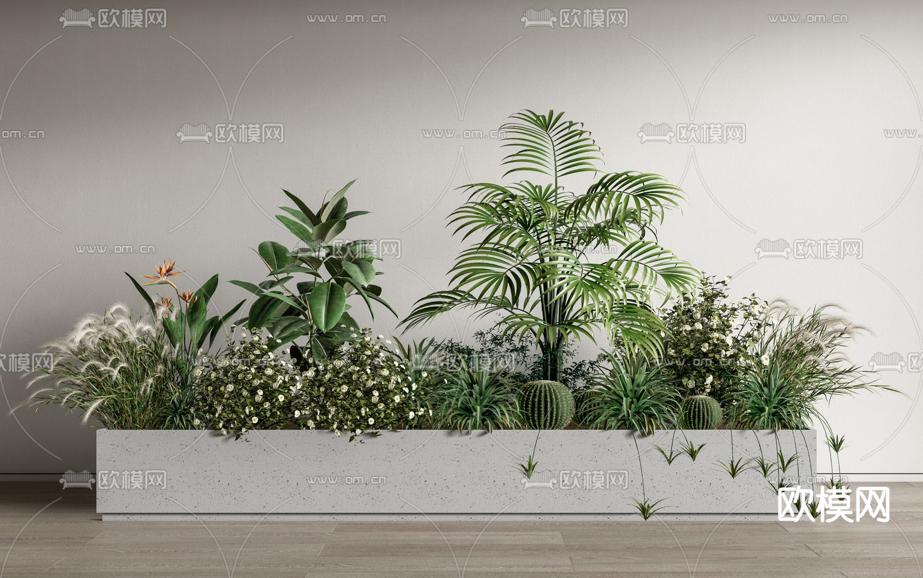 植物堆 花坛su模型下载（渲染图1）