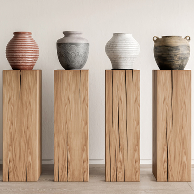  现代陶罐 罐子su模型 