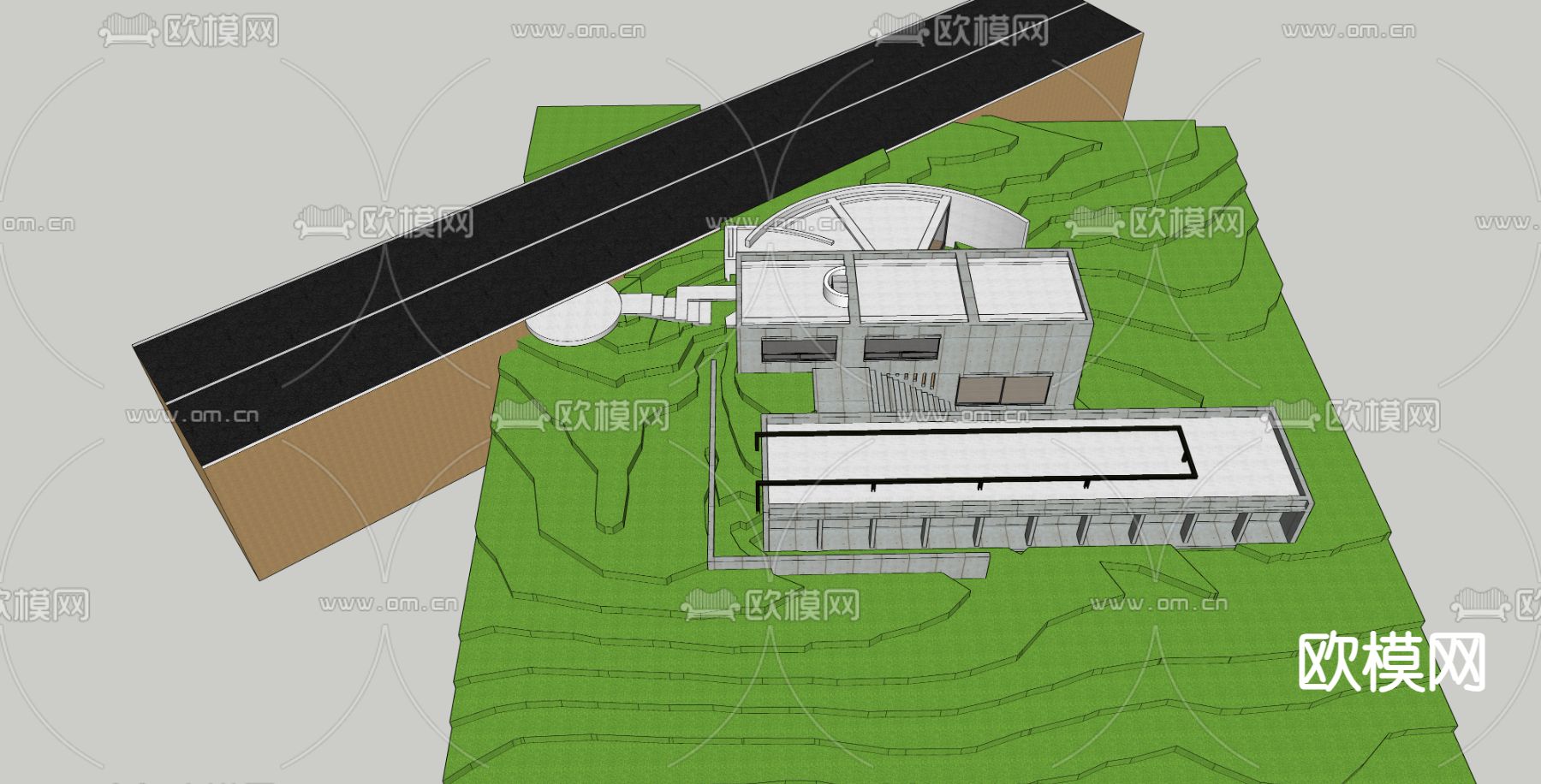 现代别墅外观su模型