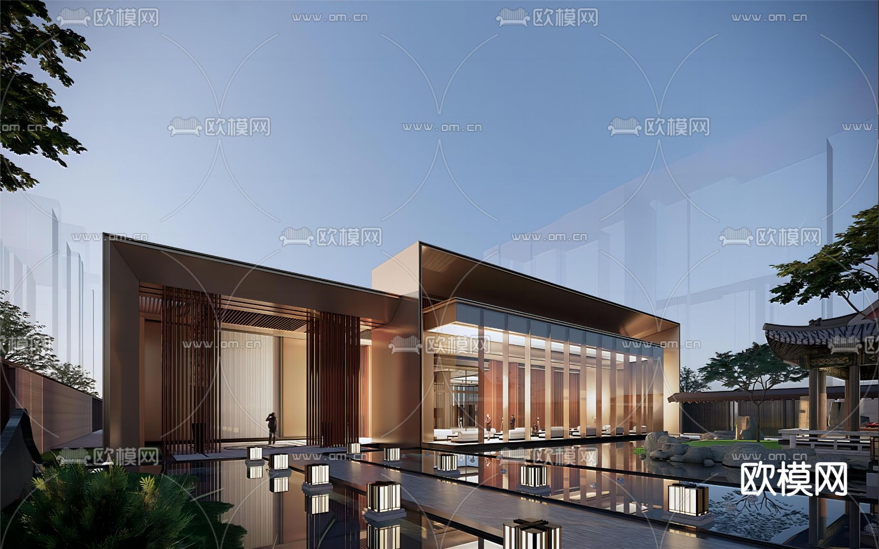 售楼处su模型下载（渲染图1）