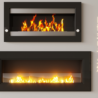  火焰壁炉 智能壁炉su模型 