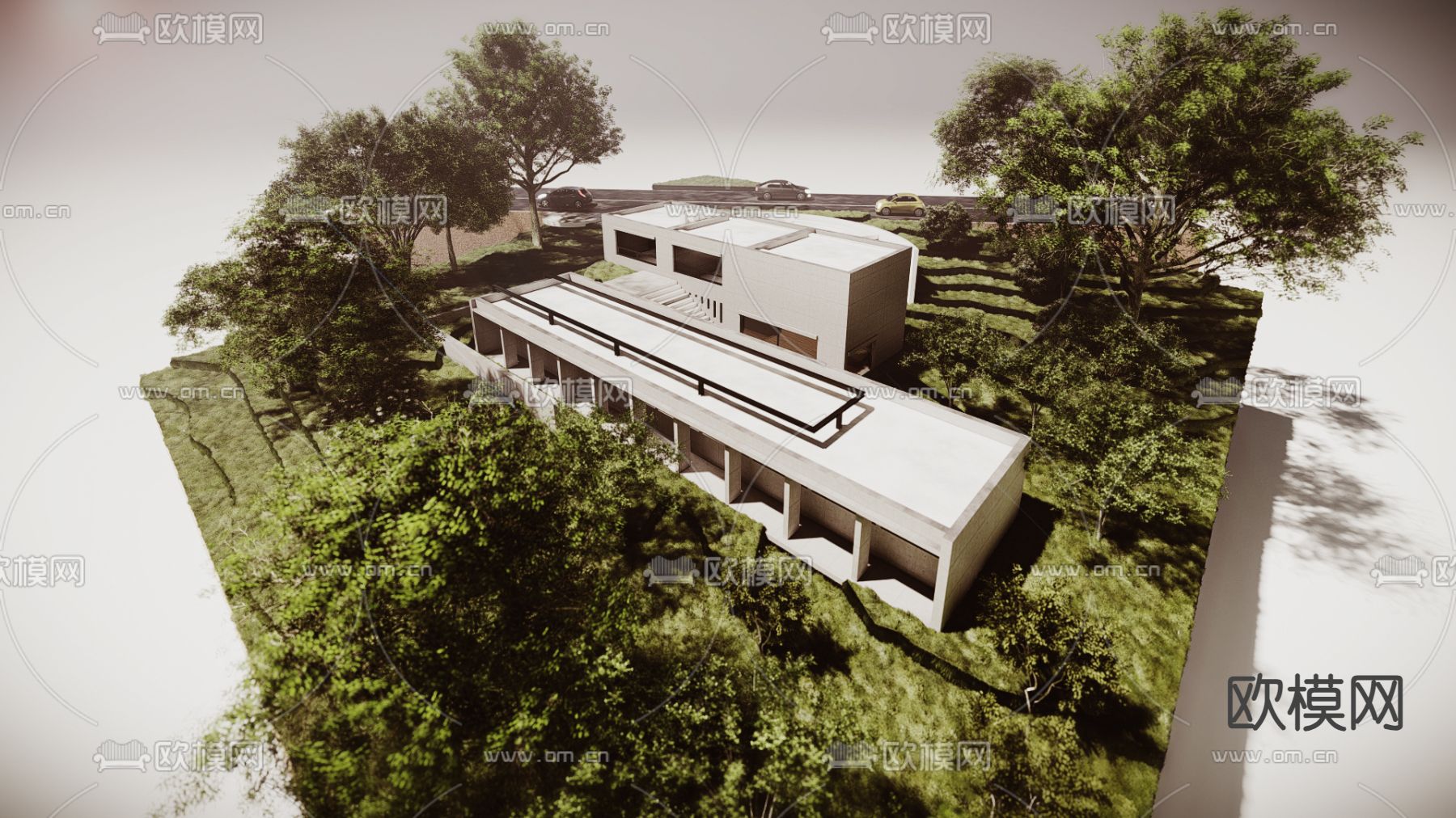 现代别墅外观su模型