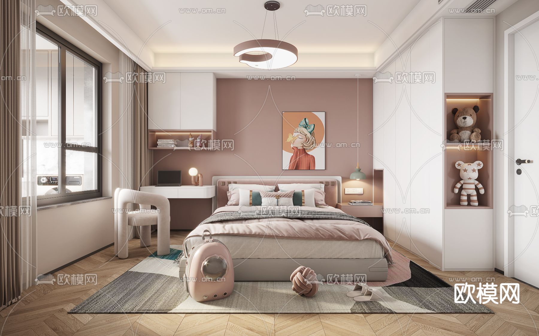 儿童房 女孩房 小孩房3d模型下载