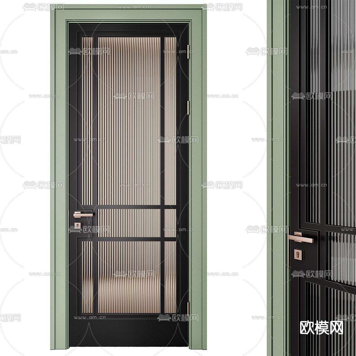 玻璃门 卫浴门 房门3d模型下载（渲染图2）