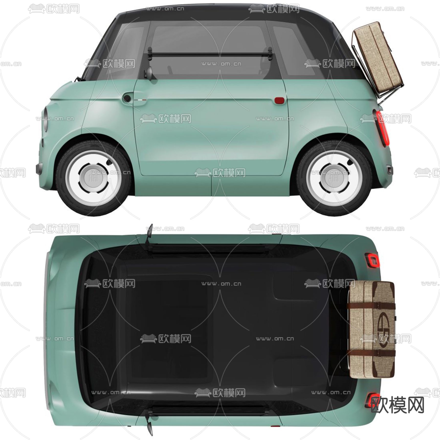 迷你轿车 汽车3d模型下载（渲染图2）