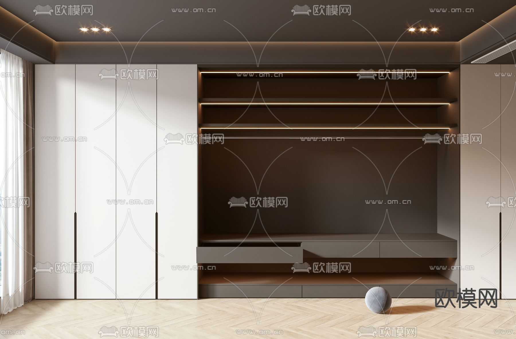 无门衣柜 衣橱3d模型下载