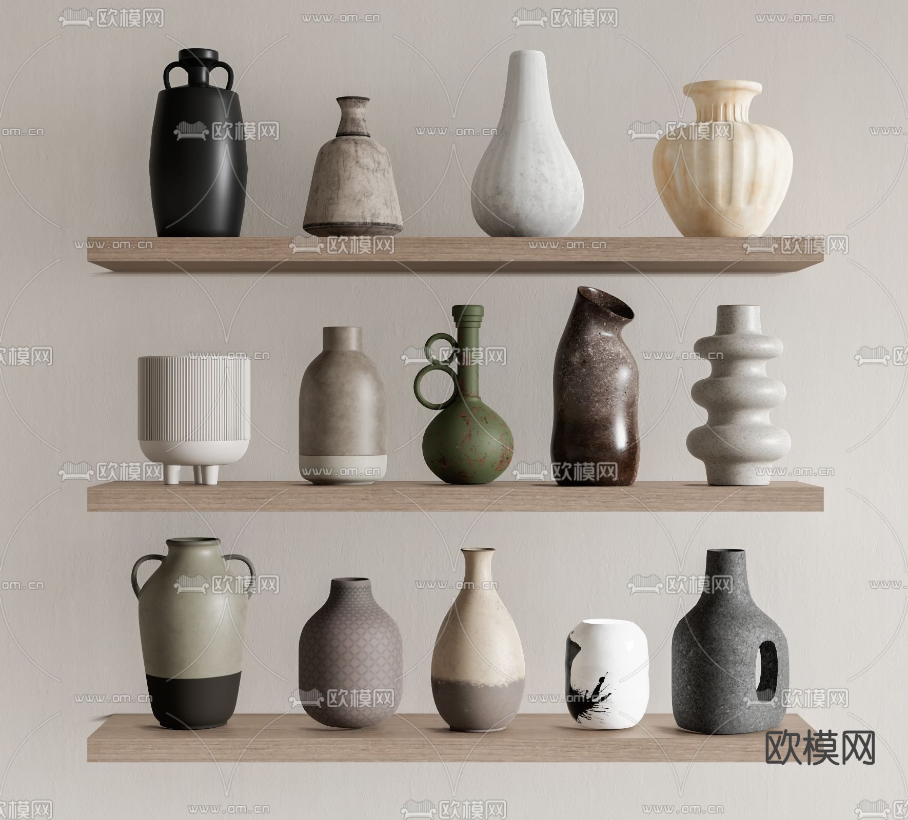 侘寂陶罐器皿su模型下载（渲染图1）