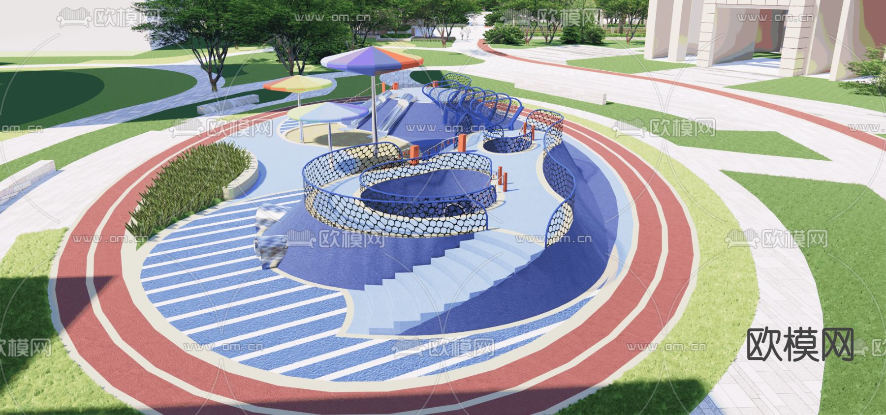 儿童活动场地su模型下载（渲染图4）
