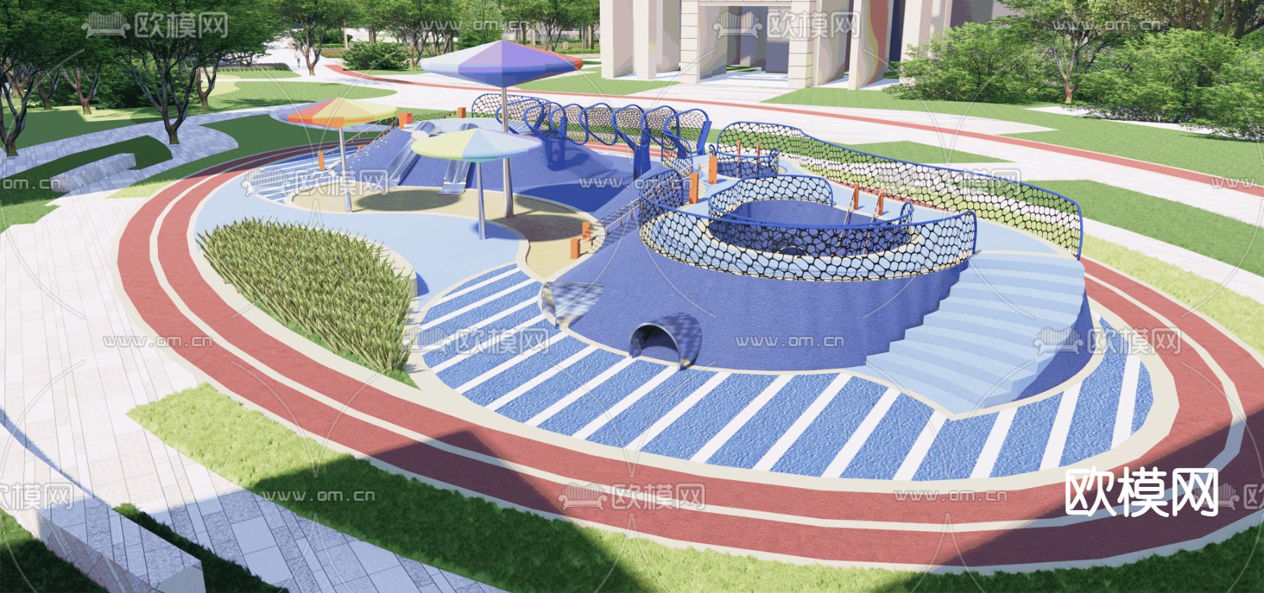 儿童活动场地su模型下载（渲染图2）