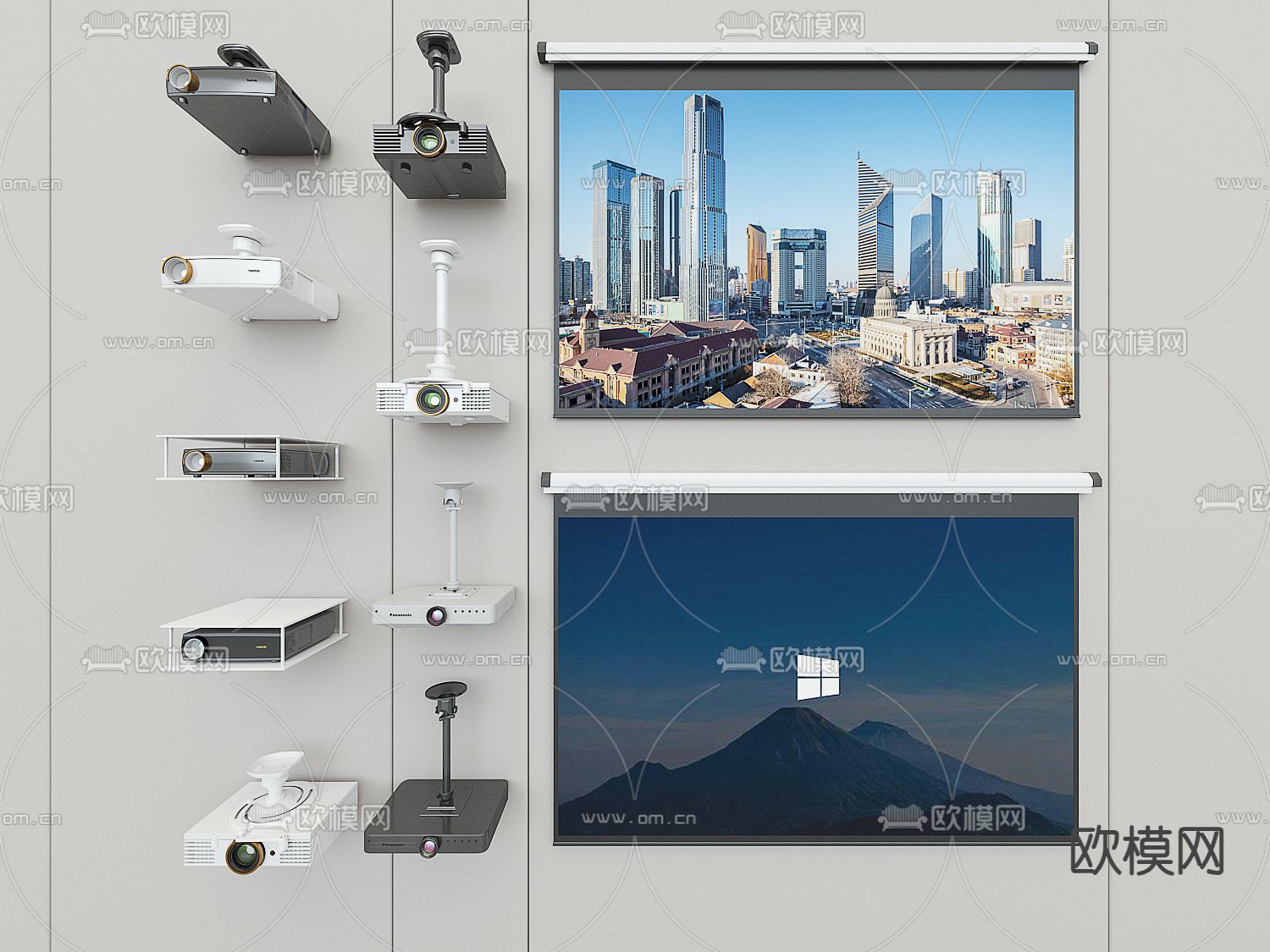 投影仪 投影幕布3d模型下载