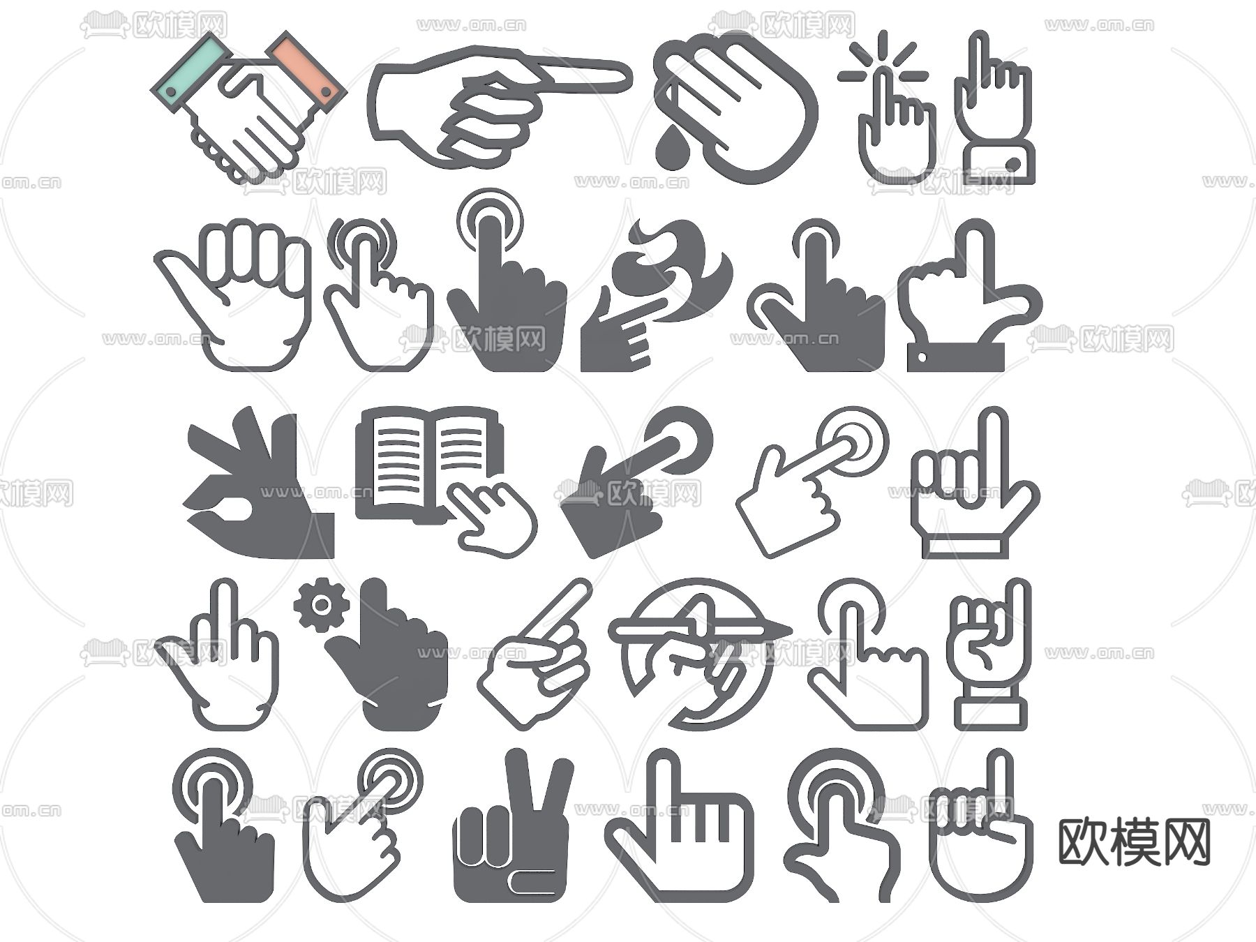 指示 标识 标志 手势su模型下载（渲染图2）