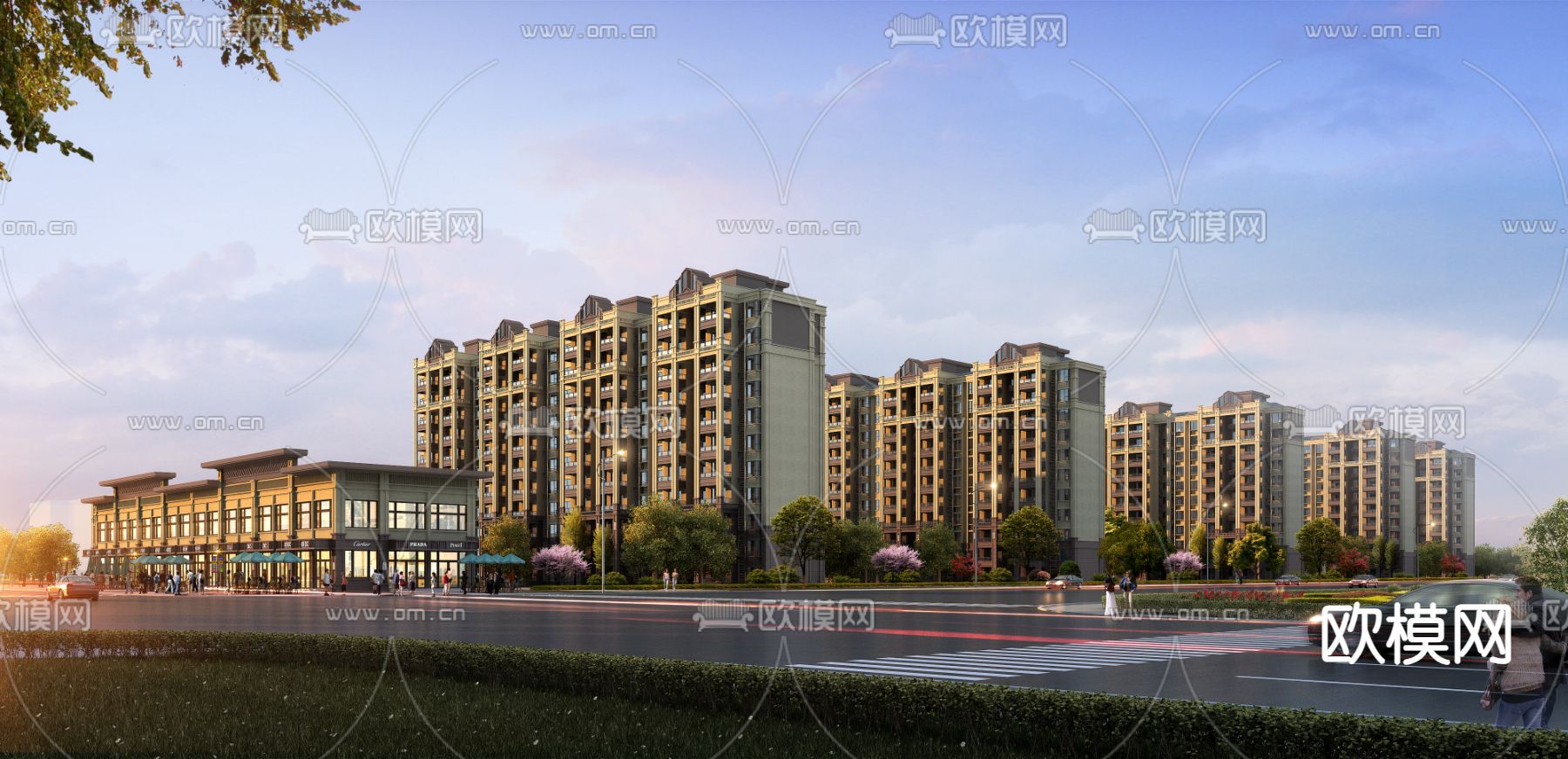 住宅小区外观3d模型下载