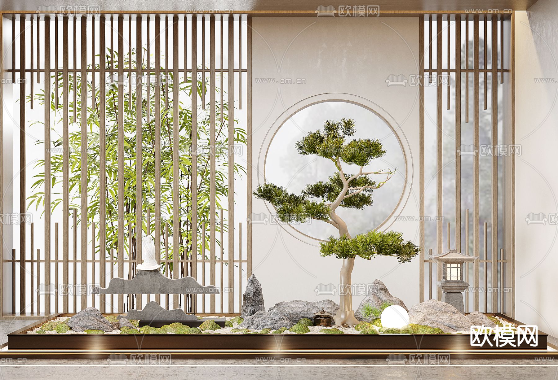 室内造景 植物堆3d模型下载