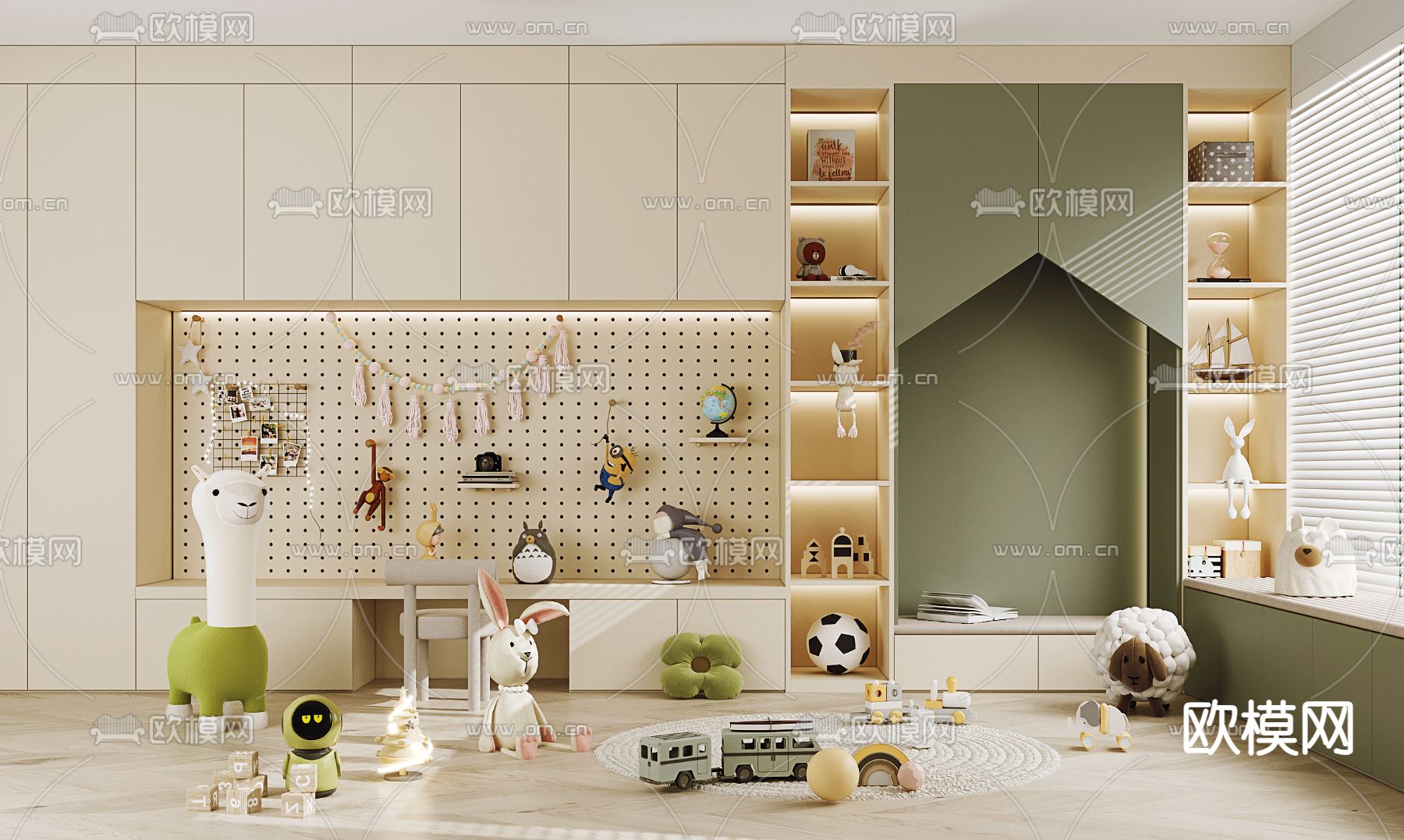 儿童玩具室su模型下载（渲染图1）