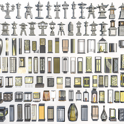  庭院灯 草坪灯 户外灯su模型 